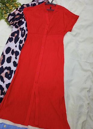 🔥👍новое  красное платье-халат на пышную грудь, вискоза -жатка ,как холодок,48-50разм,ladies fashion.