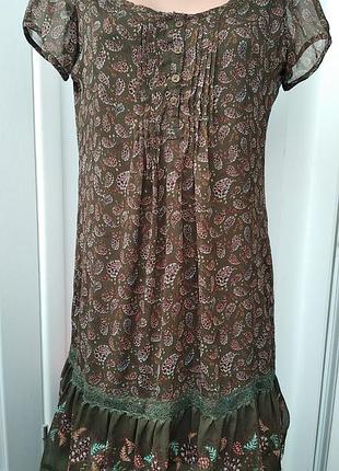 Сукня коротка хакі пейслі