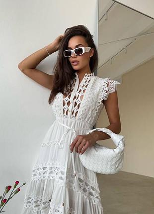 Длиное белое платье люкс 2