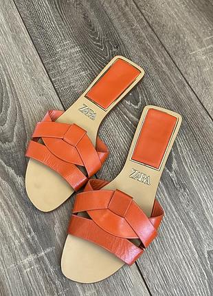 Zara босоніжки, тапки, помаранчеві, 40