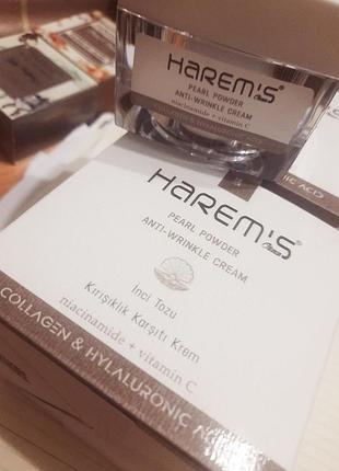 Антивіковий крем проти зморшок з порошком перлин harems 50 ml