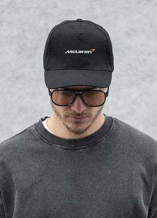 Чоловіча кепка бейсболка тракер without з принтом mclaren black