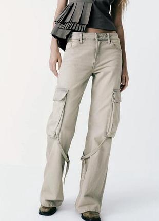 Джинсы zara, джинсы карго, широкие джинсы, джинси zara, широкі джинси, джинси карго