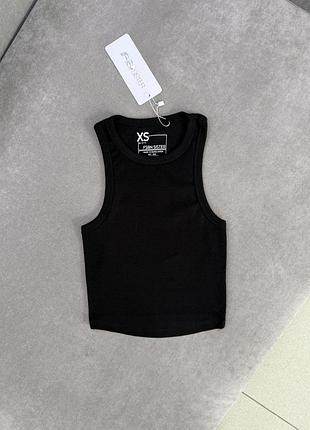 Чёрный хлопковый топ. fbsister.