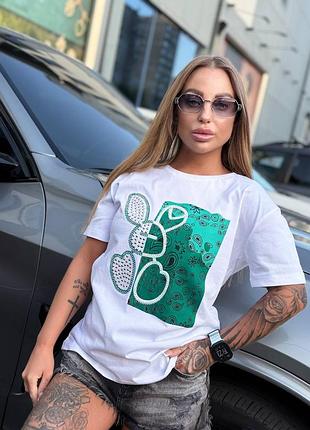 Футболка женская черная белая