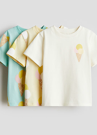 Футболка 3 шт для девочки h&m.