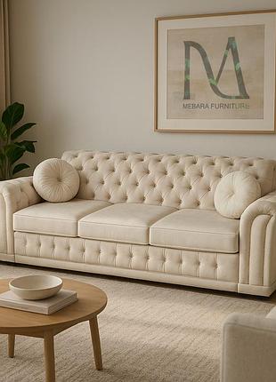 Диван royal elegance для вітальні , студії з механізмом єврокнижка капітоне-стяжкою  250х90см