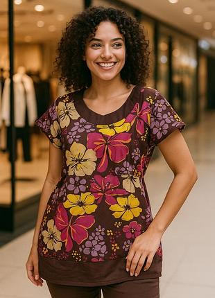 Блузка блуза з натуральної тканини бавовна розмір 2xl (52)