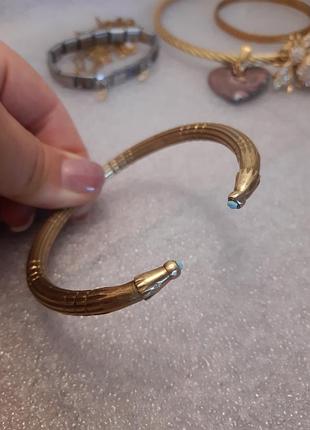 Браслет винтаж сплав brass, позолота, не гибкий, антиквариат, тяжелый
