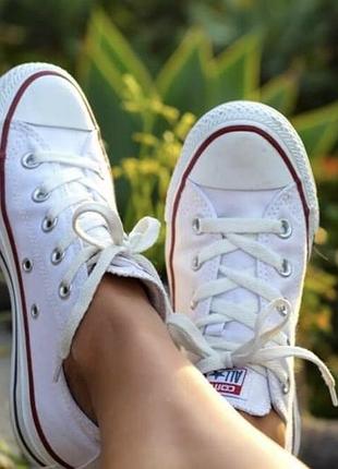 Зручні універсальні білі кеди converse all star 37 розмір