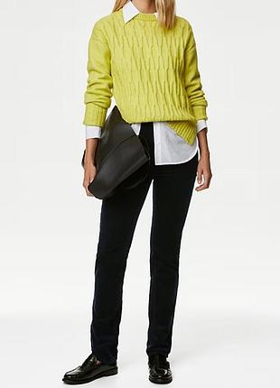 Брюки прямого кроя с  высокой талией marks spencer