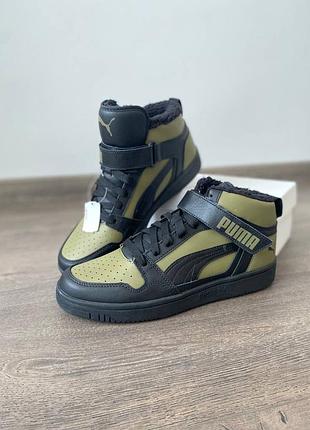Ботинки кожаные утепленные оригинал puma 386376 гг.43