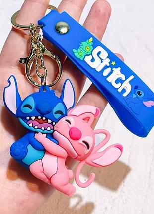 Брелок стич и ангел — милый силиконовый аксессуар