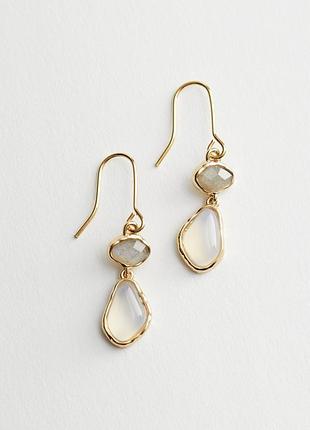 Сережки dangling gemstone pendant earrings