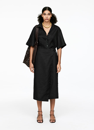 Льняная юбка с запахом arket 1282979001