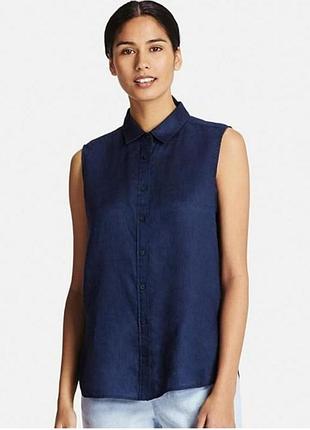 100% лен - рубашка без рукавов от uniqlo