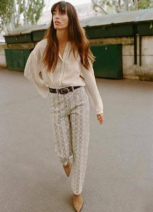 Прямі мом джинси штани zara зміїний леопардовий принт