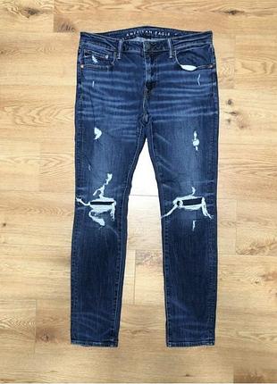 Джинсы мужские синие slim длинные american Taagle, размер xl (w36 l34).