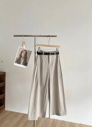 🌈6! шикарні жіночі брюки бежеві беж женские штани трендові хітові