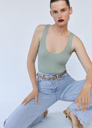 Жіночий базовий боді в рубчик zara