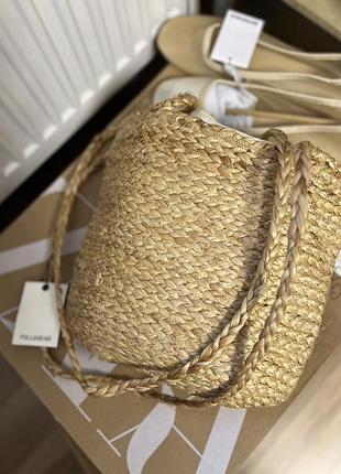 Стильна соломʼяна сумка з натуральною підкладкою, іспанія, бренд оригінал