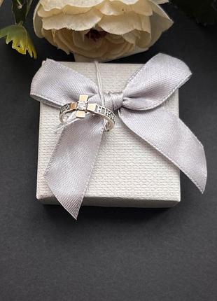 Кольцо серебряное с надписью, 925 пробы, 16 размер