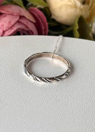 Каблучка срібна гладка, 925 проби, 18 розмір