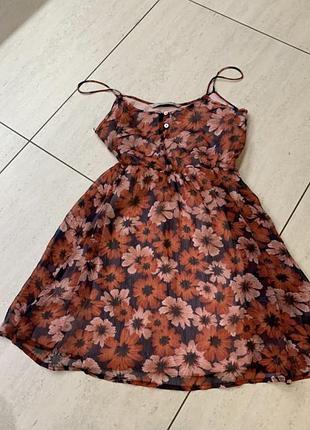 Платье 👗 женское летнее на бретелях zara классное лёгкое в цветочный принт классное