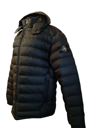 Куртка чоловіча чорна stone island ,розмір xxl(італія. 90% пух)