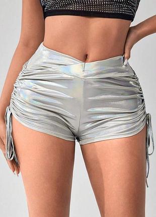 Високі сріблясті шорти пуш ап