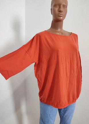 Натуральная футболка с рукавчиками 3\4 2xl-4xl