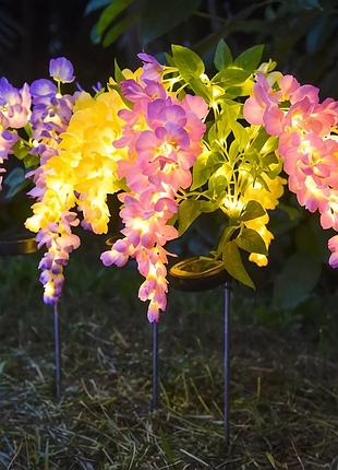 Цветочная гирлянда с подсветкой глициния | 4 цвета | для дорожек | ночной свет