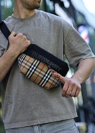 Бананка burberry men's sonny archive beige belt bag