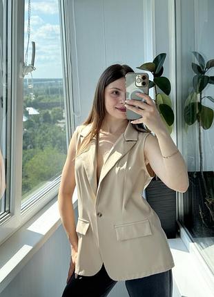 Пісчаний легкий подовжений жилет 1+1=3