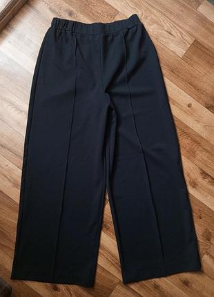 Чорні жіночі високі брюки wide leg від asos