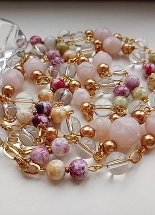 Буси-стуар із великою підвіскою, ювелірне скло, муранське скло