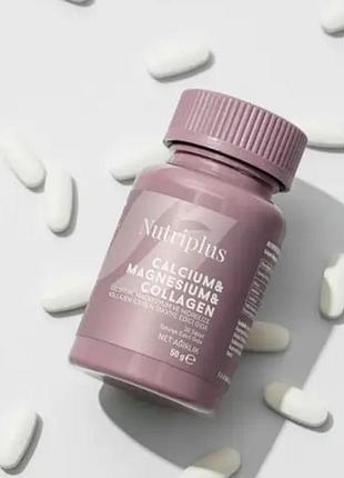 Дієтична добавка "кальцій, магній, колаген" nutriplus, 30 шт