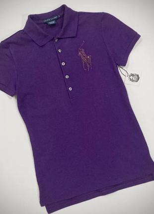 Поло женское ralph lauren polo,фиолетового цвета,размер xs/s