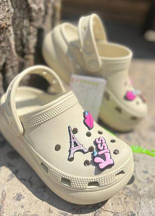 Дитячі крокси сабо на платформі  crocs classic cutie clog bone дитячі крокси сабо на платформі