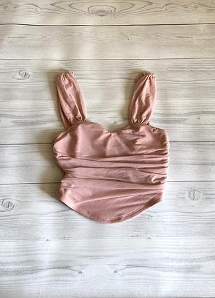 Розовый сетчастый топ