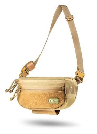 Напашник кріпленням velcro з ременем сумка-бананка м8 койот