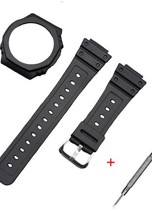 Ремешок + безель (рант) для casio g-shock ga-2100 black si