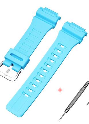 Ремешок для casio ae-1000w light blue si
