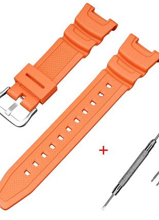 Ремешок для casio g-shock sgw-100 orange silver