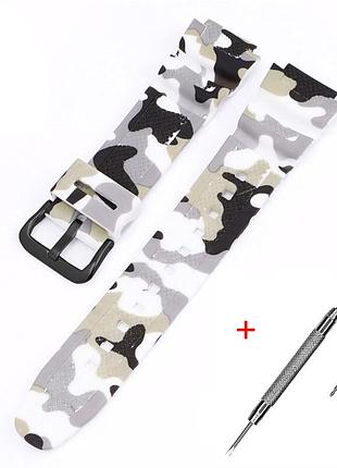 Ремінець для casio g-shock aq-s800/ae-1200 camo white bk