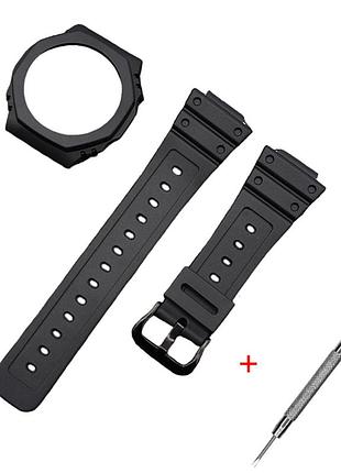 Ремінець + безель (рант) для casio g-shock ga-2100 black bk