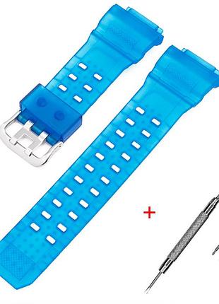 Ремінець для casio g-shock gw-9400 transl blue si