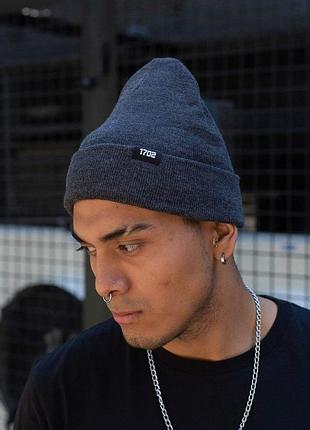 Шапка without label темно сіра man