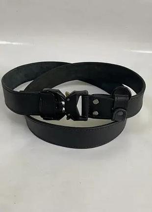 Тактичний ремінь зі шкіри кобра чорний