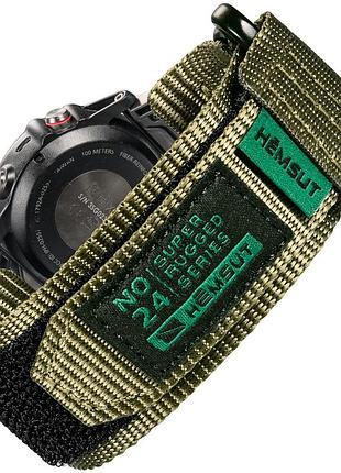 Ремінець для годинника hemsut hs121 super strong nylon garmin green 22 mm